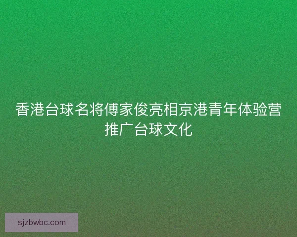 香港台球名将傅家俊亮相京港青年体验营推广台球文化 香港台球名将傅家俊亮相京港青年体验营推广台球文化