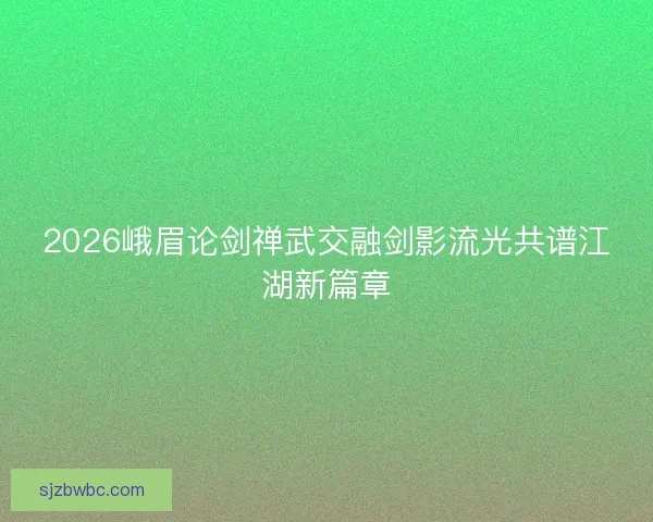 2026峨眉论剑禅武交融剑影流光共谱江湖新篇章